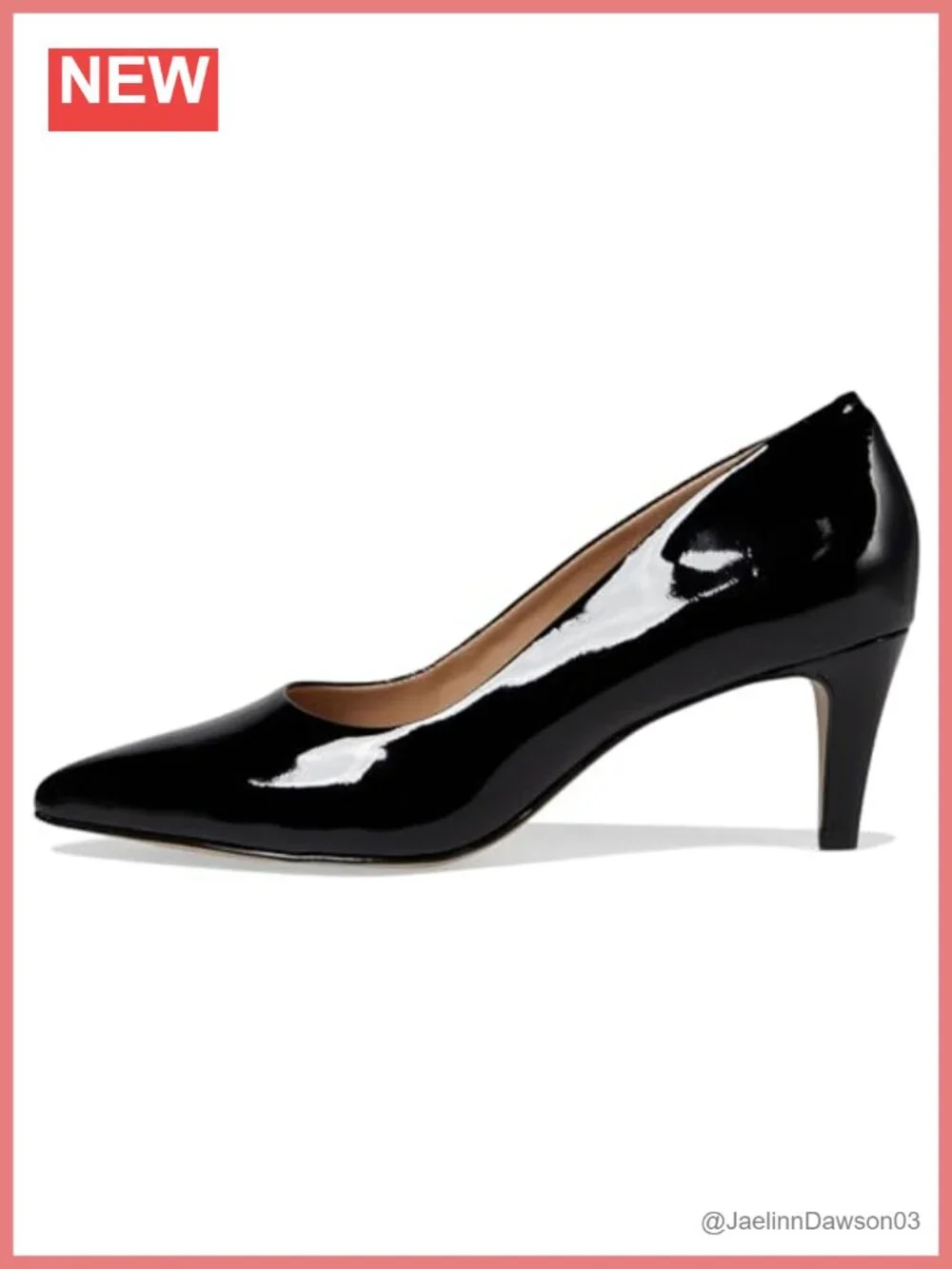 Women's Block Heel Pump with Gel Insole Faux Leather Sole